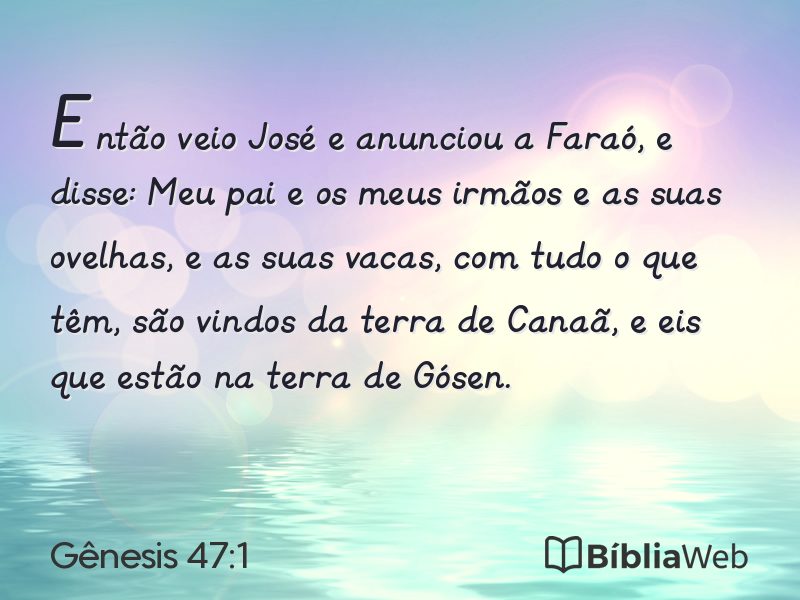 Gênesis 47:1 em imagem para compartilhar