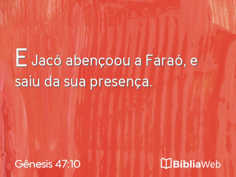 Gênesis 47:10 em imagem para compartilhar