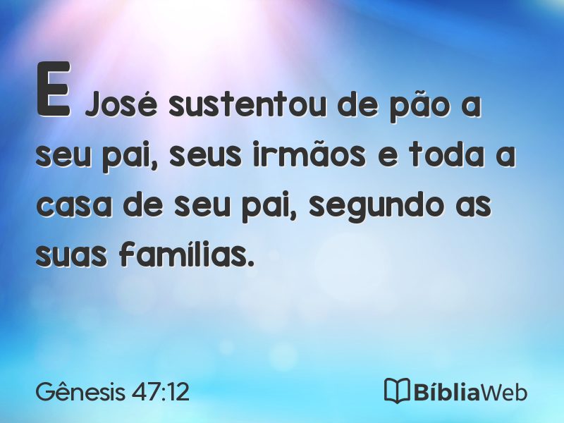 Gênesis 47:12 em imagem para compartilhar