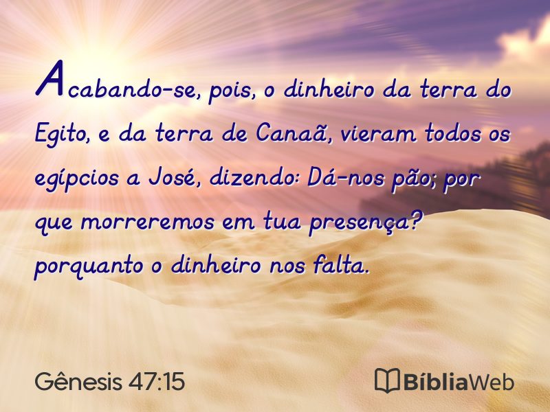Gênesis 47:15 em imagem para compartilhar