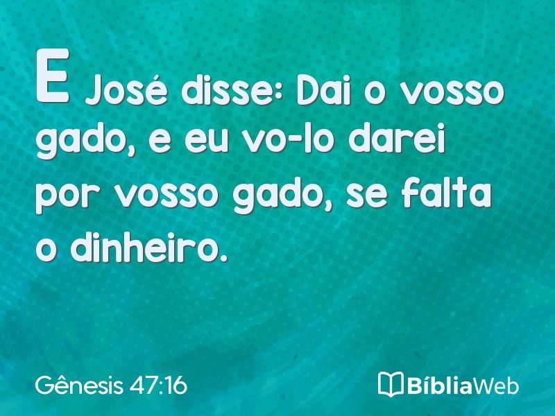 Gênesis 47:16 em imagem para compartilhar