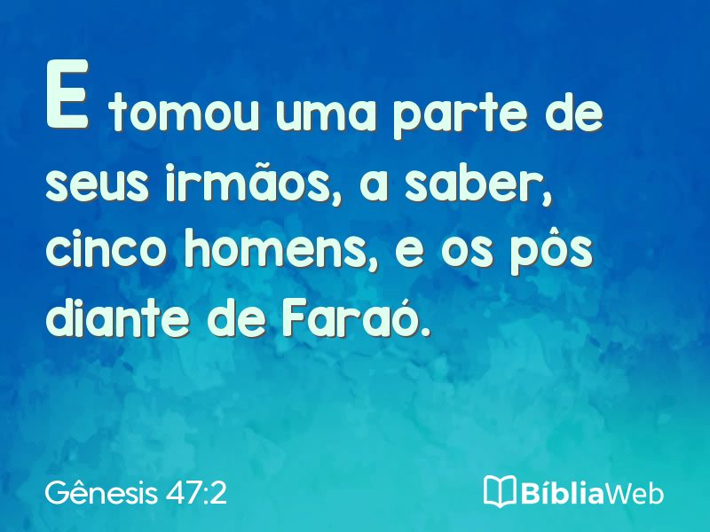 Gênesis 47:2 em imagem para compartilhar
