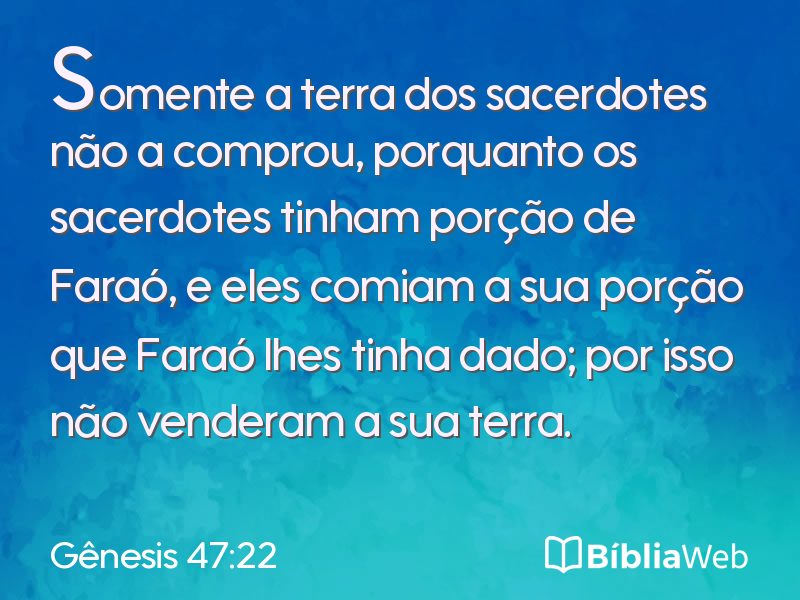 Gênesis 47:22 em imagem para compartilhar