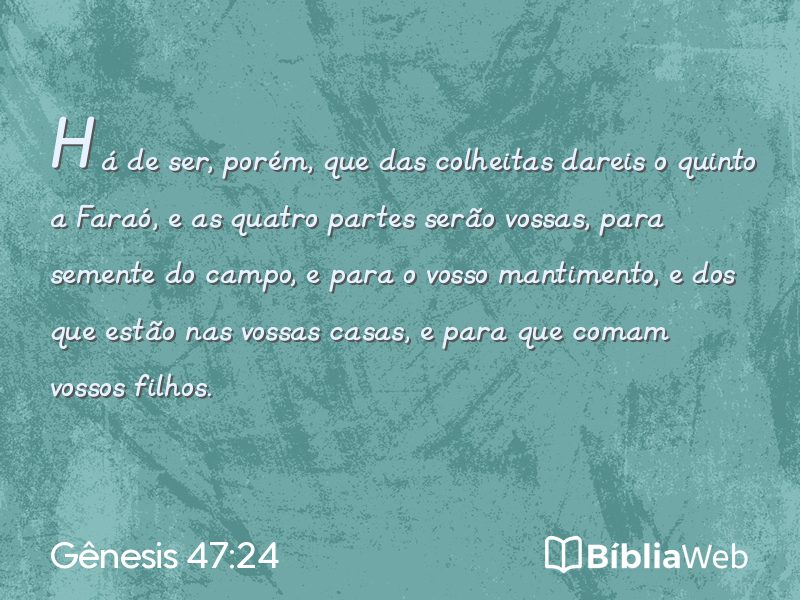 Gênesis 47:24 em imagem para compartilhar