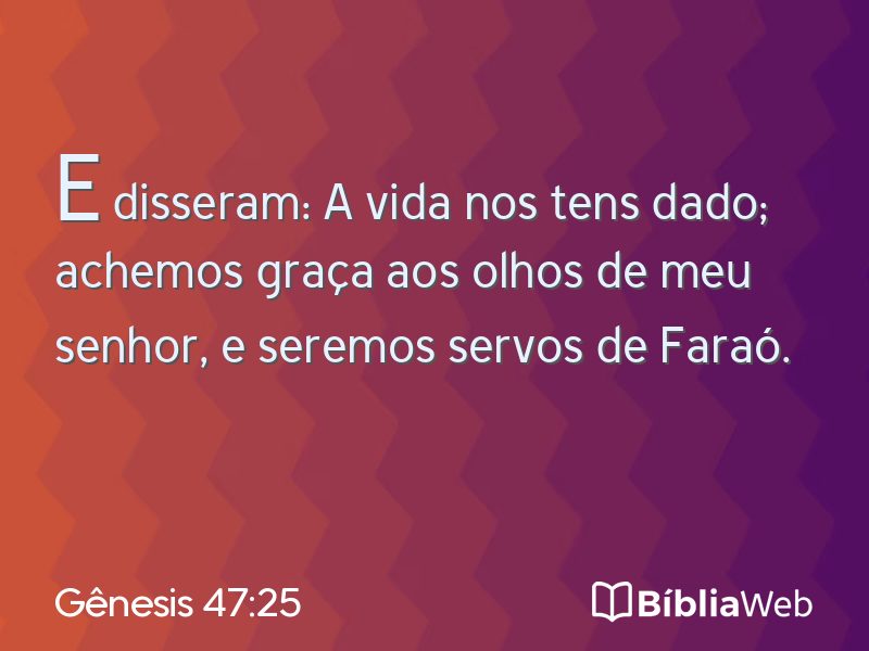 Gênesis 47:25 em imagem para compartilhar
