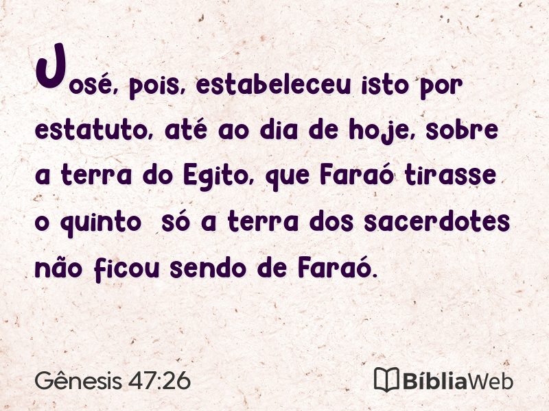 Gênesis 47:26 em imagem para compartilhar