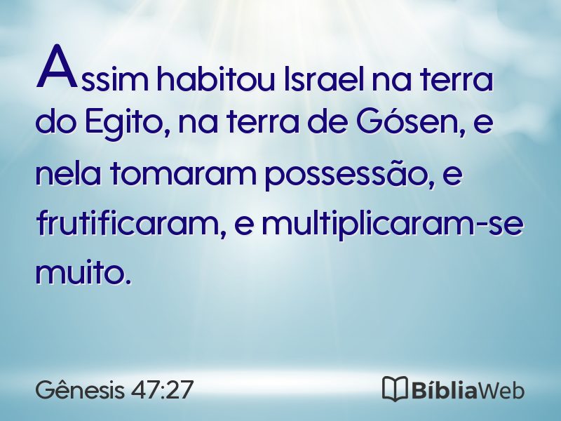 Gênesis 47:27 em imagem para compartilhar