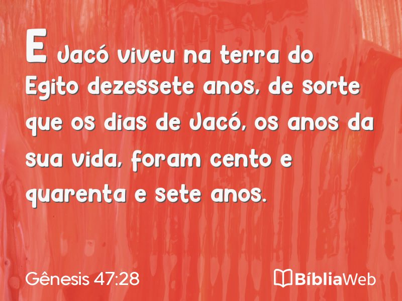 Gênesis 47:28 em imagem para compartilhar