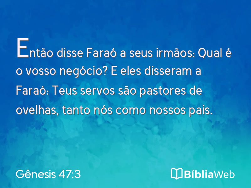 Gênesis 47:3 em imagem para compartilhar