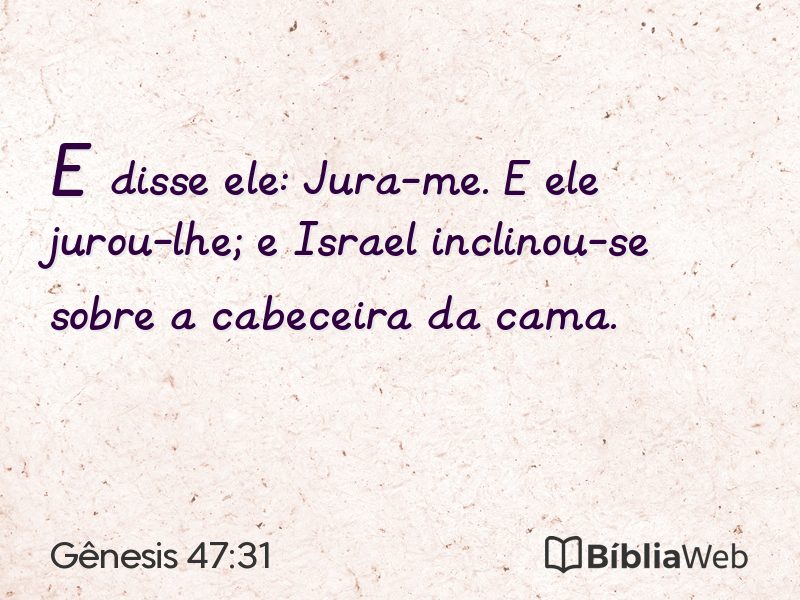 Gênesis 47:31 em imagem para compartilhar
