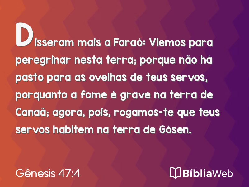 Gênesis 47:4 em imagem para compartilhar