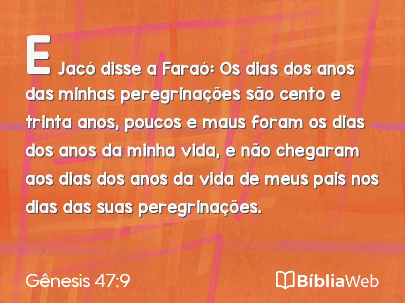 Gênesis 47:9 em imagem para compartilhar