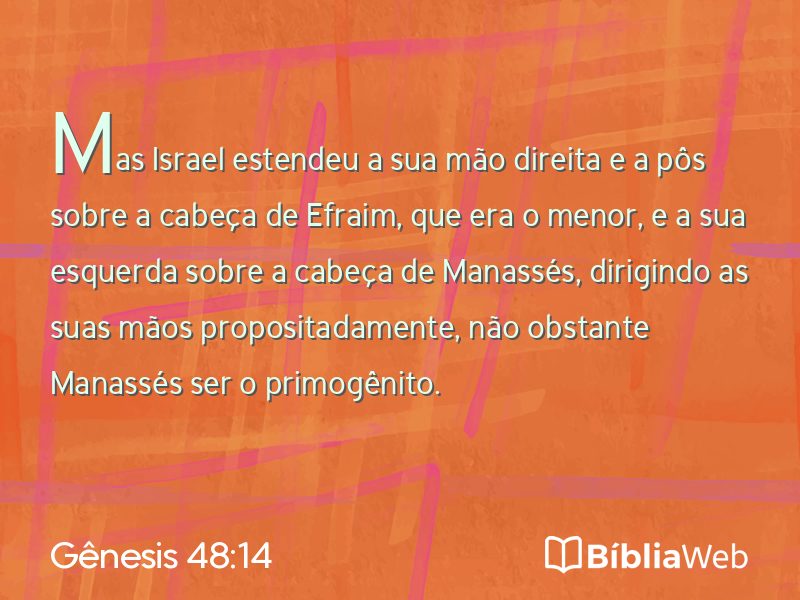 Gênesis 48:14 em imagem para compartilhar