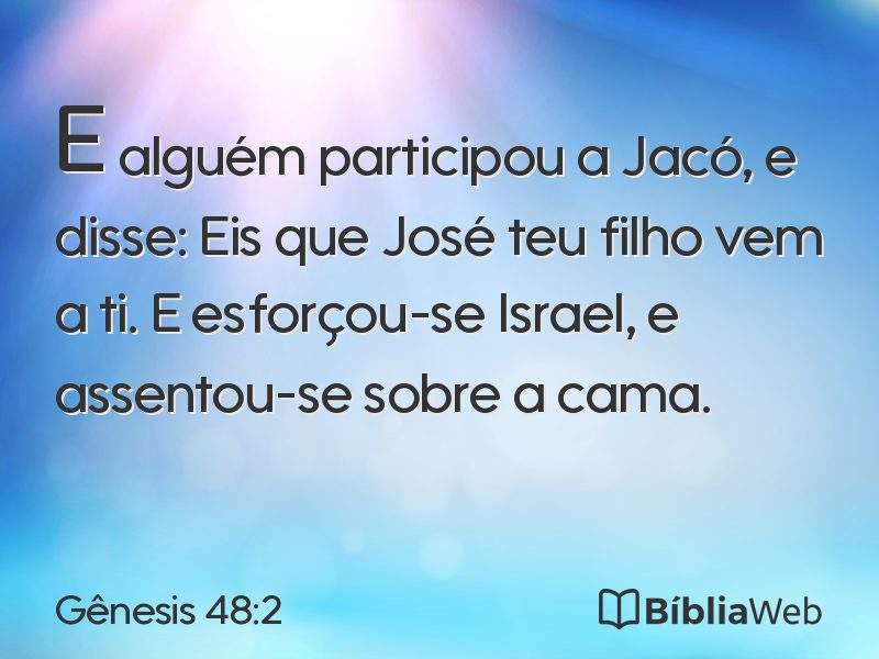 Gênesis 48:2 em imagem para compartilhar