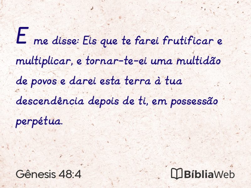 Gênesis 48:4 em imagem para compartilhar