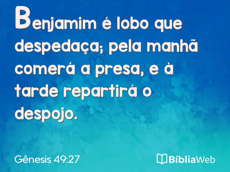Gênesis 49:27 em imagem para compartilhar