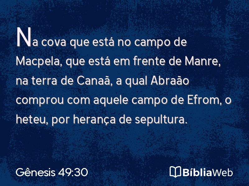 Gênesis 49:30 em imagem para compartilhar