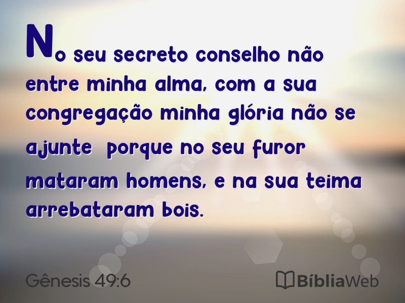 Gênesis 49:6 em imagem para compartilhar