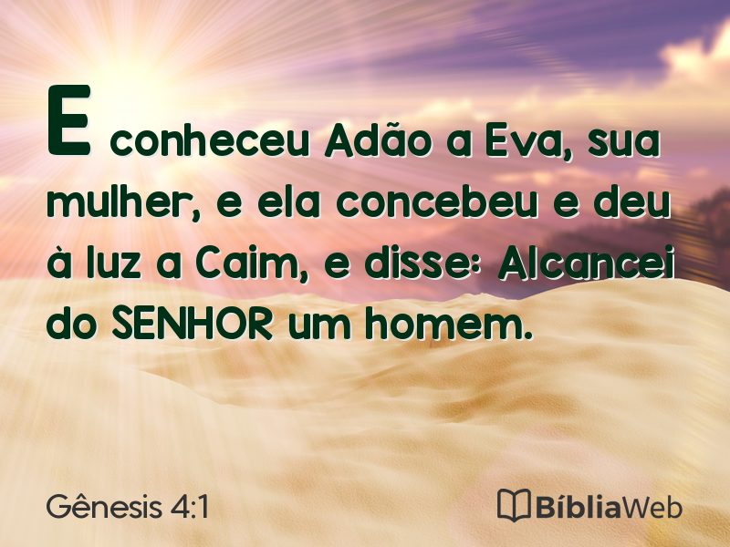 Gênesis 4:1 em imagem para compartilhar