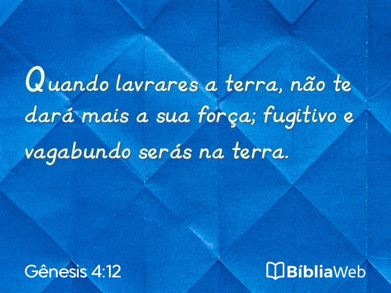 Gênesis 4:12 em imagem para compartilhar