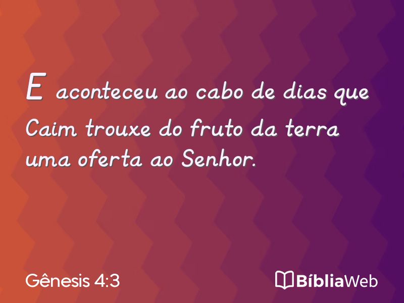 Gênesis 4:3 em imagem para compartilhar