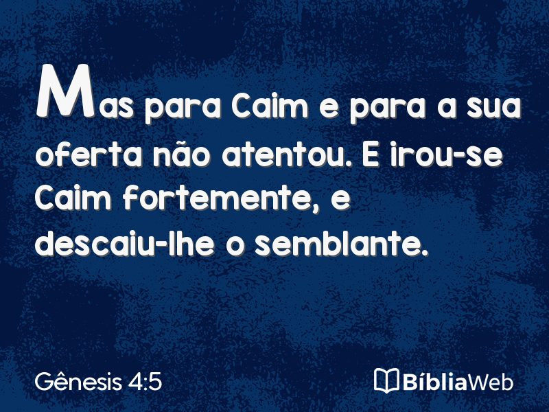 Gênesis 4:5 em imagem para compartilhar