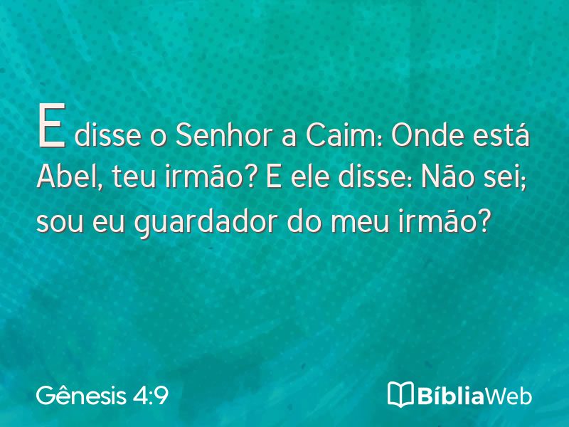Gênesis 4:9 em imagem para compartilhar