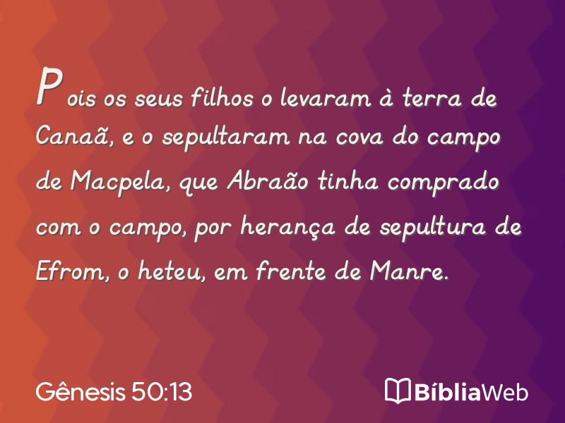 Gênesis 50:13 em imagem para compartilhar