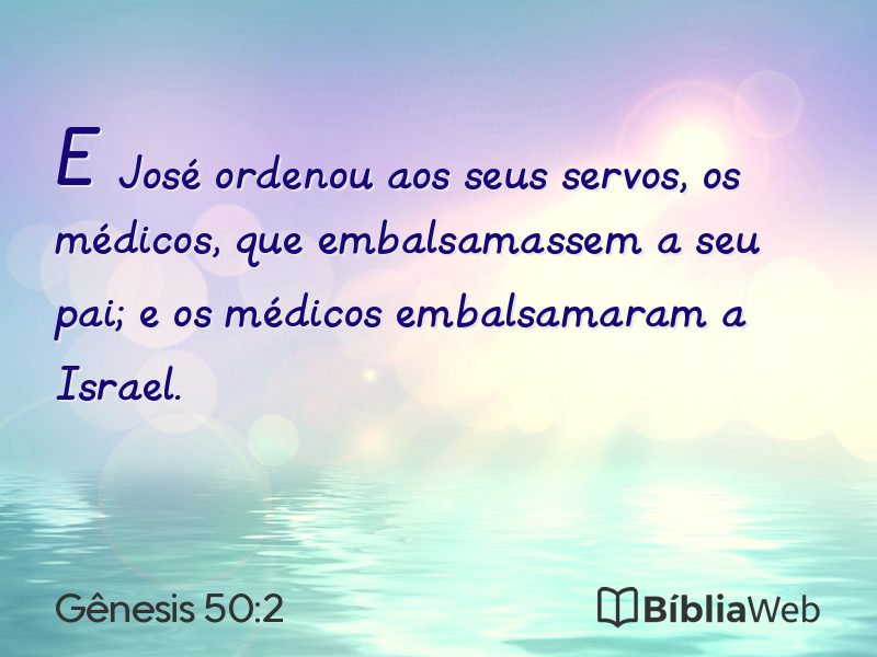Gênesis 50:2 em imagem para compartilhar