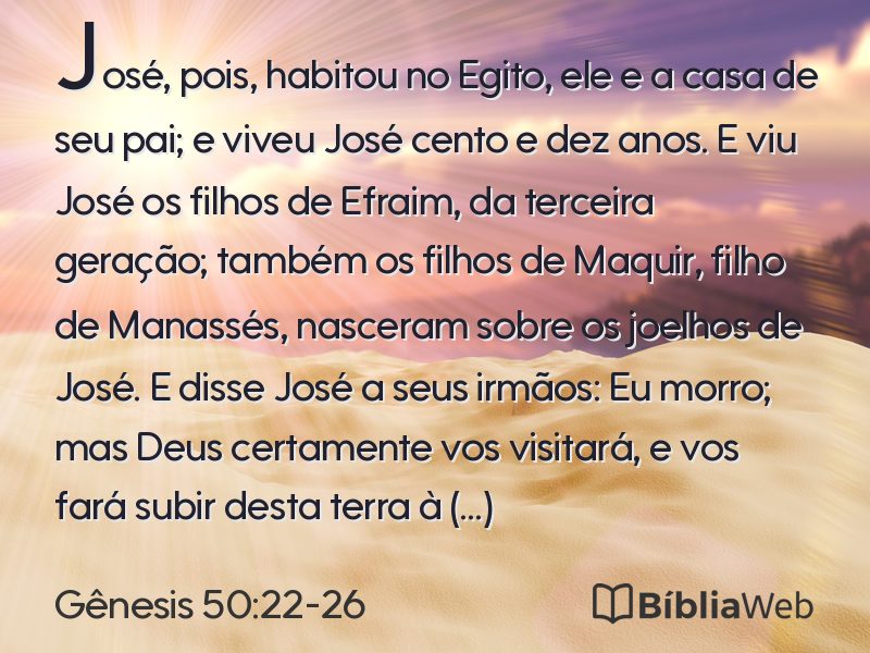 Gênesis 50:22-26 em imagem para compartilhar