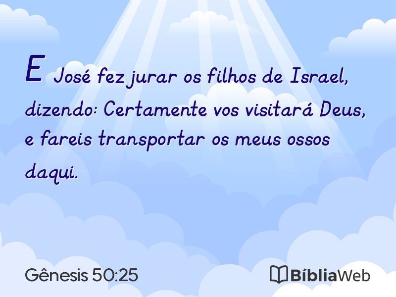 Gênesis 50:25 em imagem para compartilhar