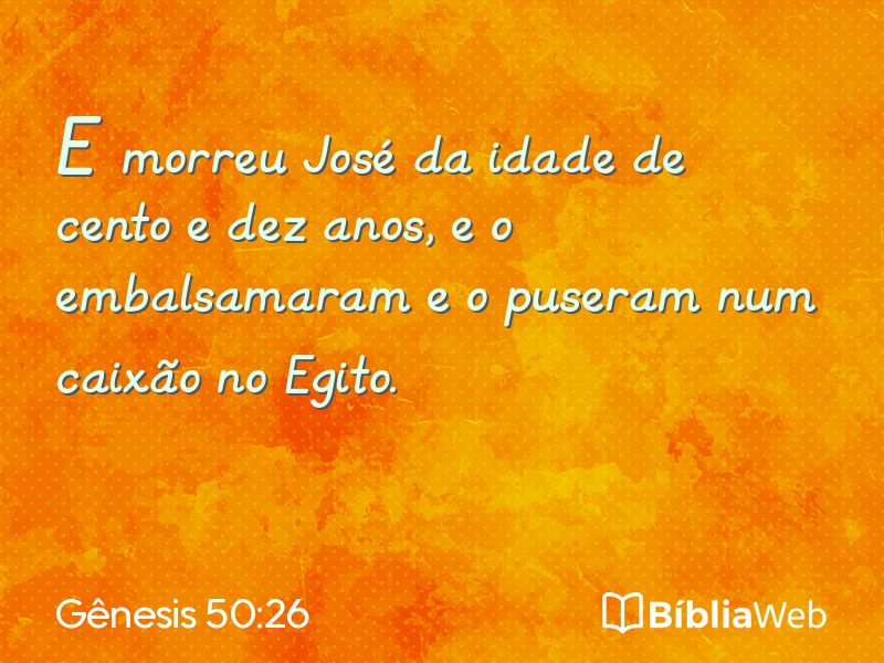 Gênesis 50:26 em imagem para compartilhar