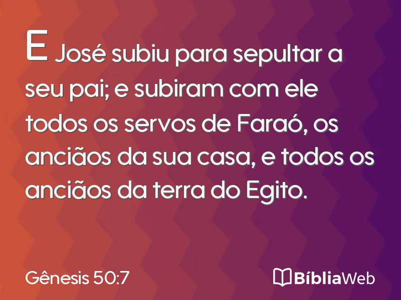 Gênesis 50:7 em imagem para compartilhar