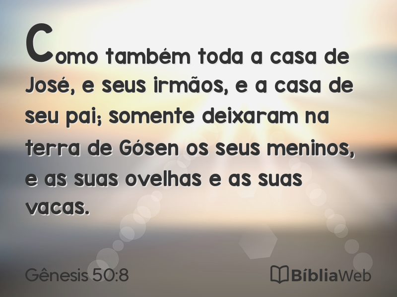 Gênesis 50:8 em imagem para compartilhar