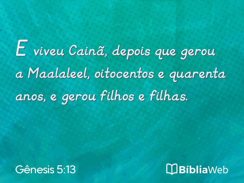 Gênesis 5:13 em imagem para compartilhar
