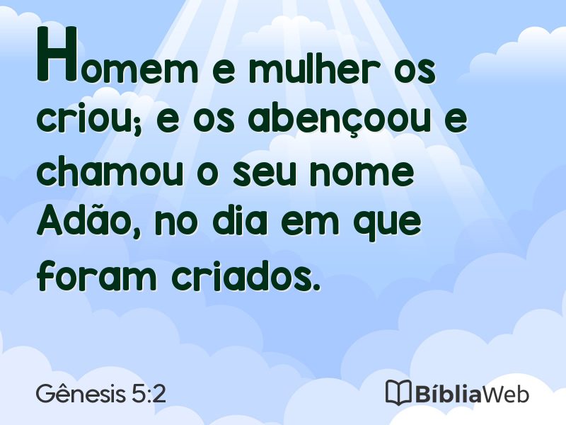 Gênesis 5:2 em imagem para compartilhar