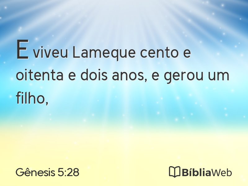 Gênesis 5:28 em imagem para compartilhar