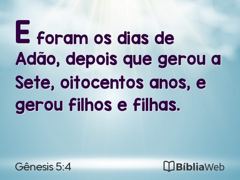 Gênesis 5:4 em imagem para compartilhar
