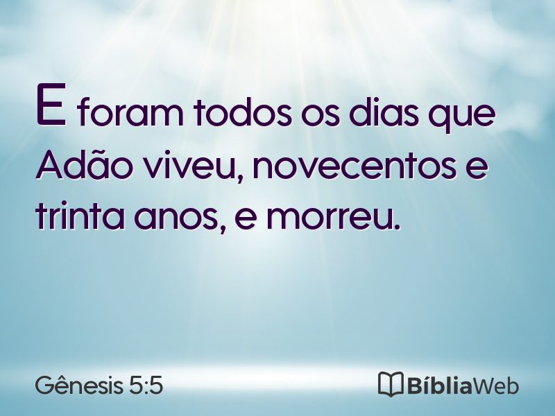 Gênesis 5:5 em imagem para compartilhar