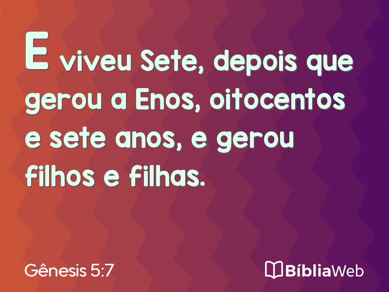Gênesis 5:7 em imagem para compartilhar