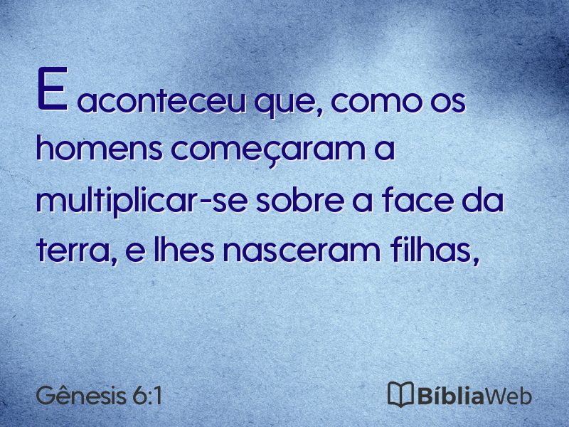 Gênesis 6:1 em imagem para compartilhar
