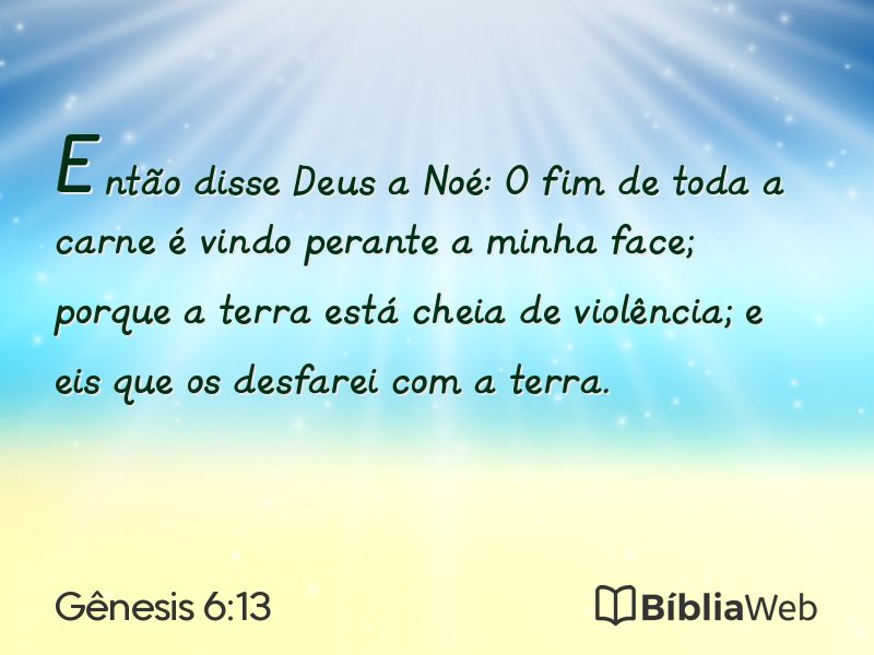 Gênesis 6:13 em imagem para compartilhar
