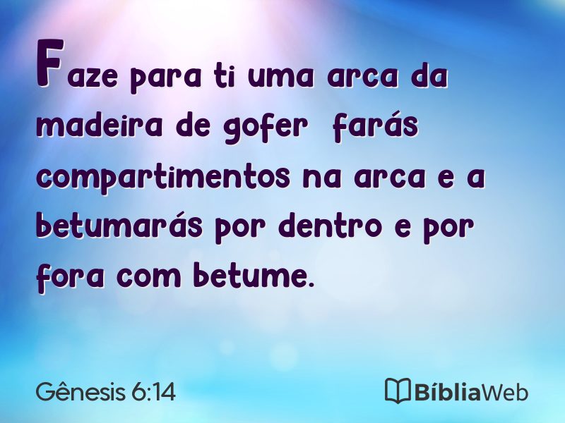 Gênesis 6:14 em imagem para compartilhar