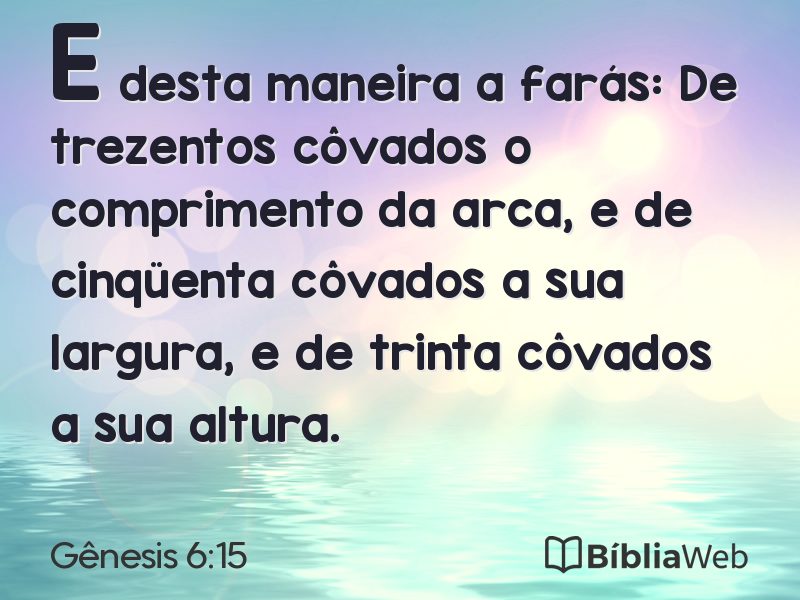 Gênesis 6:15 em imagem para compartilhar