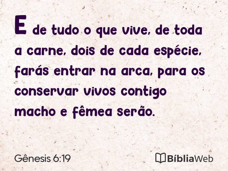 Gênesis 6:19 em imagem para compartilhar