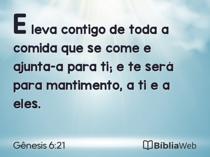 Gênesis 6:21 em imagem para compartilhar