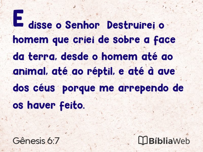 Gênesis 6:7 em imagem para compartilhar