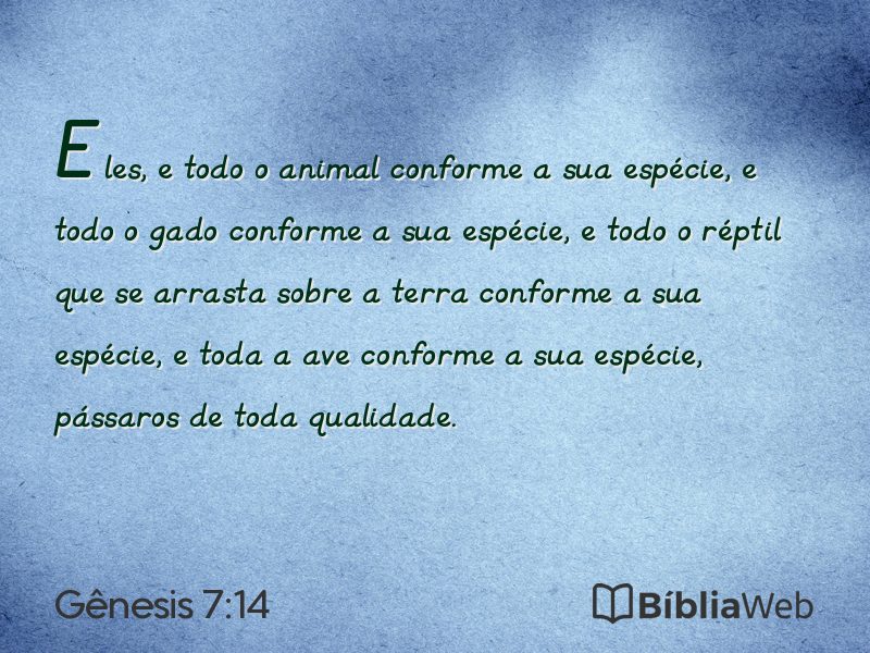 Gênesis 7:14 em imagem para compartilhar