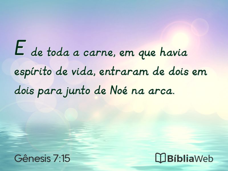 Gênesis 7:15 em imagem para compartilhar