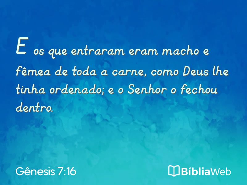 Gênesis 7:16 em imagem para compartilhar